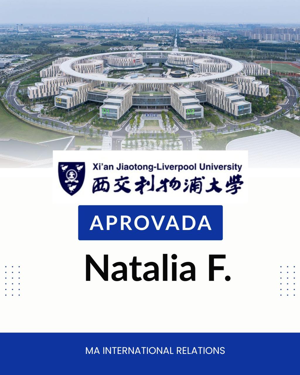 Da China aos Estados Unidos. De Londres a Milão. Do Cinema à Sustentabilidade. Muitas vezes, o sonho do mestrado internacional esbarra na dúvida: "Será que o meu curso é muito específico?" ou "Como vou competir com candidatos do mundo todo?". As aprovações recentes da NM respondem a essa pergunta com resultados reais: 🌏 Natalia F. na Xi'an Jiaotong-Liverpool University (MA International Relations) - China Por trás de cada "Approved", existe uma estratégia invisível. A assessoria da NM não é apenas sobre burocracia ou envio de documentos. Nós atuamos onde o jogo é decidido: ✅ Mentoria de Essays: Transformamos sua história em uma narrativa que os comitês de elite querem ler. ✅ Curadoria de Portfólios: Orientação técnica para áreas criativas (como Arquitetura e Artes). ✅ Cartas de Recomendação: Alinhamento estratégico com seus recomendadores. ✅ Preparação para Entrevistas: Simulações reais para você falar com confiança e propriedade. Não importa o que você quer estudar ou onde quer chegar. Se existe uma vaga no mundo para o seu talento, nós ajudamos você a conquistá-la.